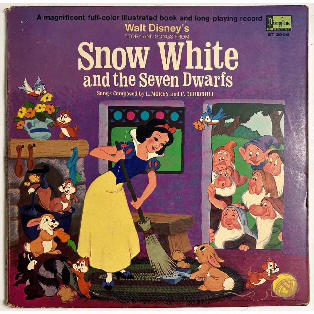 Walt Disney's Story and Songs From Snow White - Vinyl LP 1969 w/ Booklet Cleaned